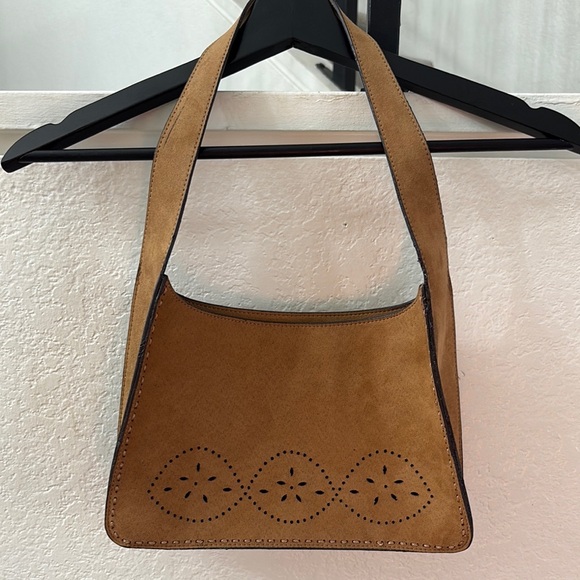 Mondani Handbags - Mondani Vintage Brown Suede Shoulder Bag